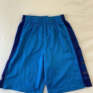 Blue Nike Basketball Shorts with Purple Sides